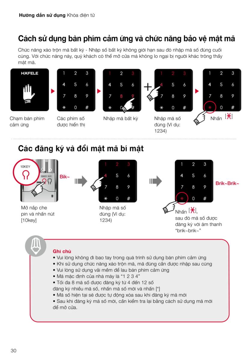 Khóa điện tử Hafele EL8000 - TC-30