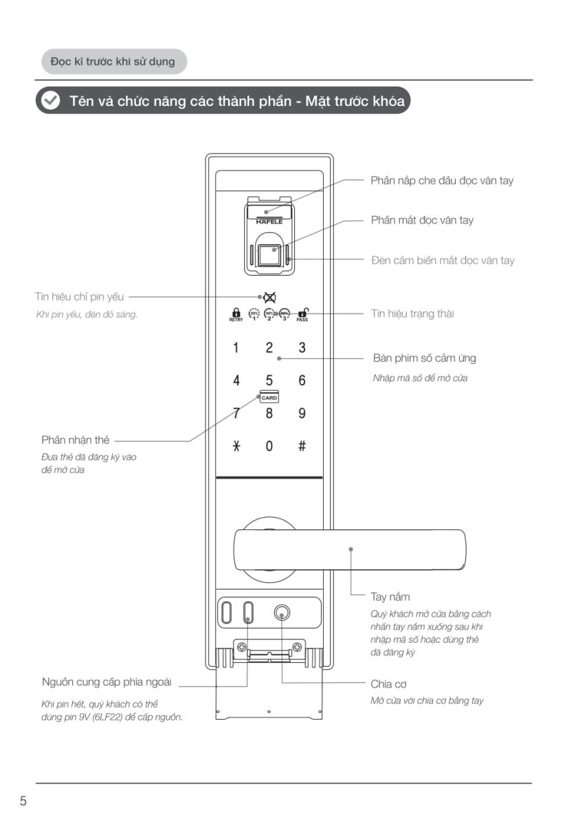 Khóa điện tử Hafele EL9000 - TCS-4