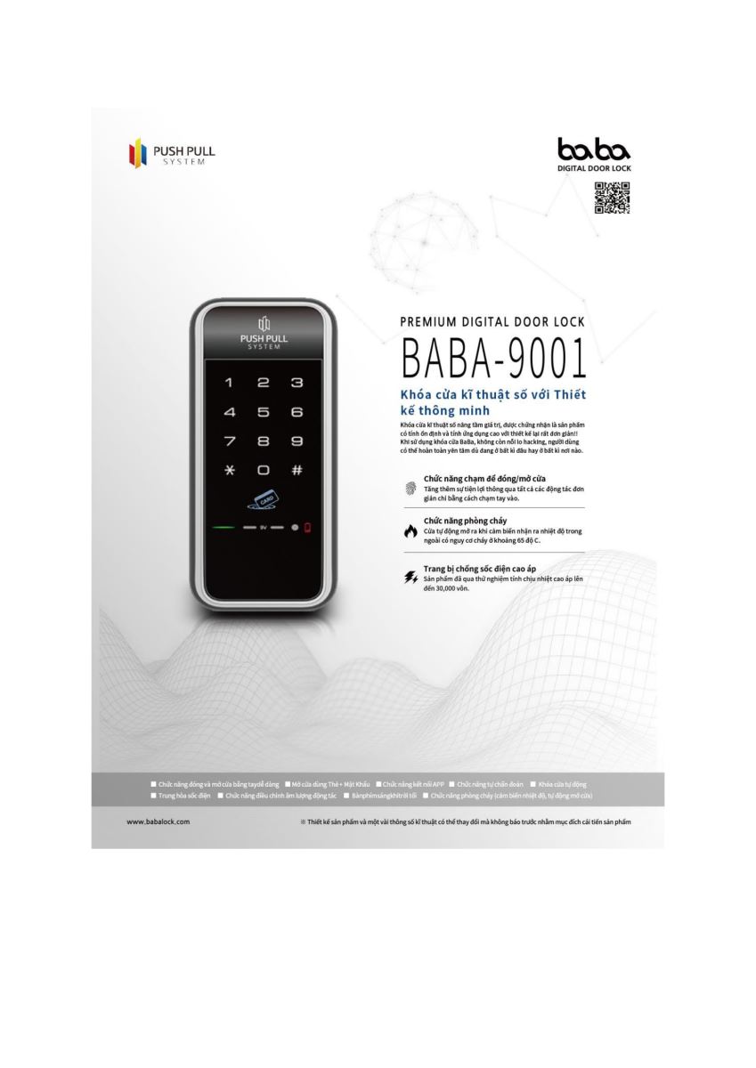 Khóa vân tay BABA 9001