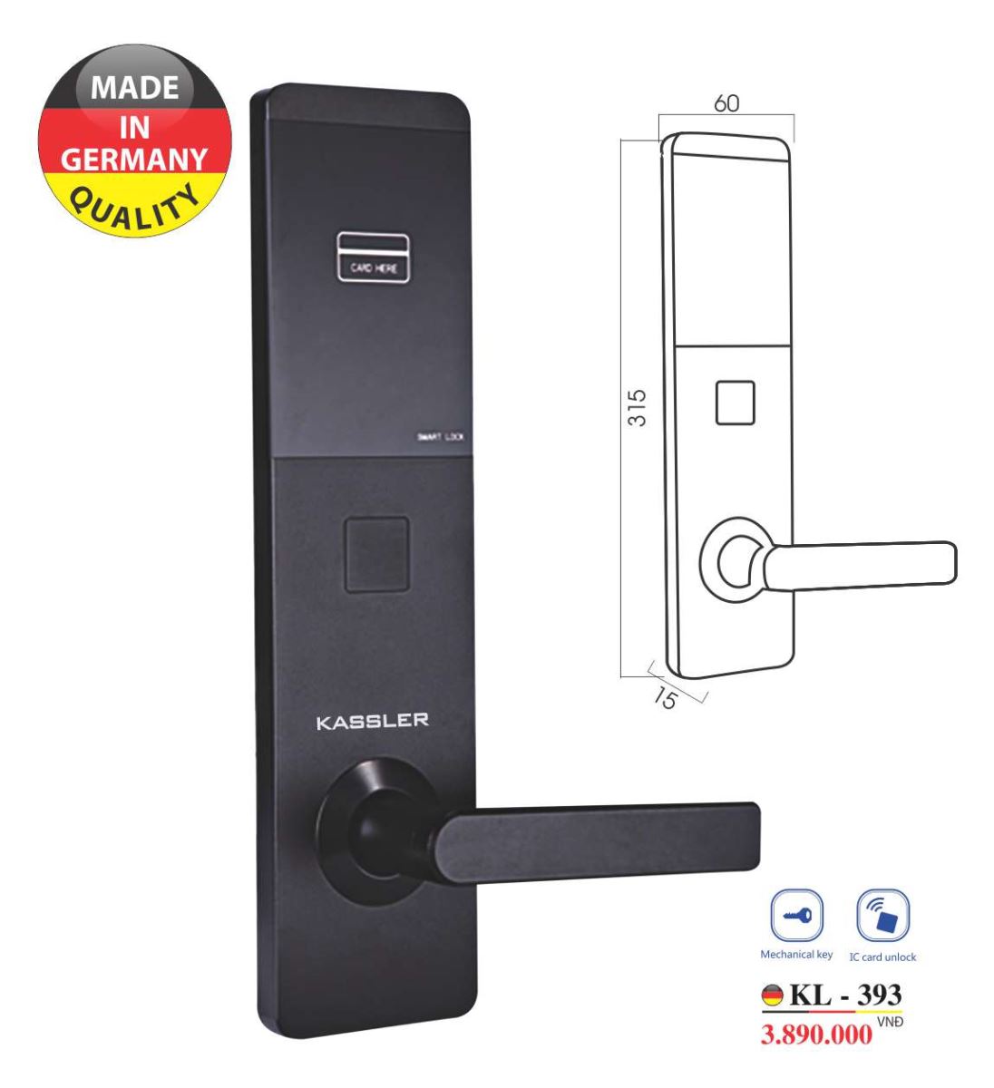 Khóa điện tử Kassler KL-393