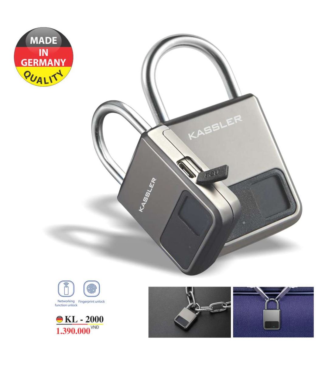 Khóa vân tay Kassler KL-2000 - Tiêu chuẩn chống nước