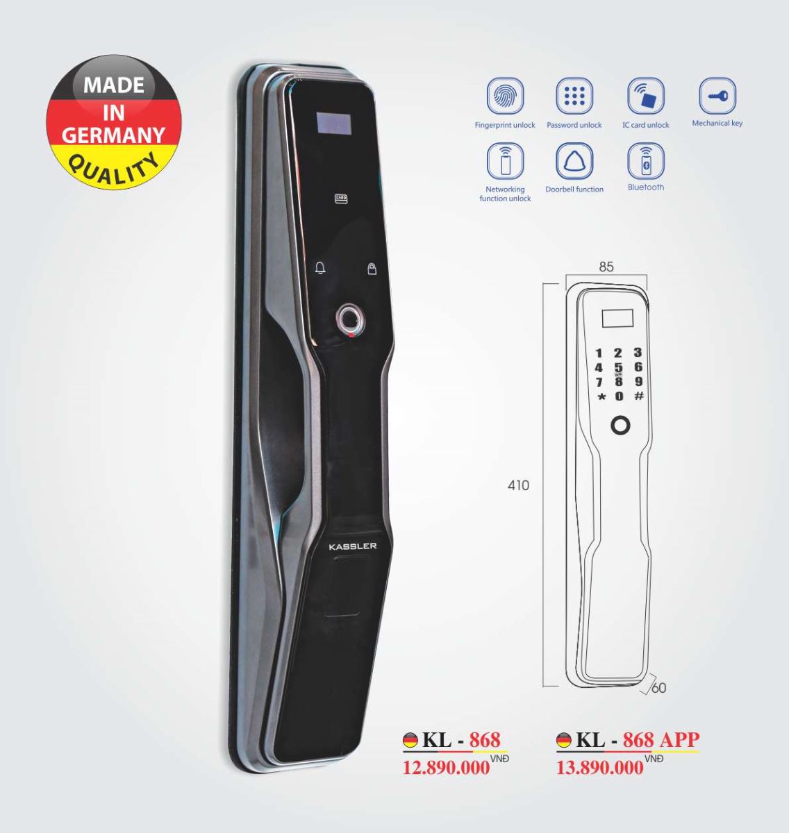 Khóa vân tay Kassler KL-868