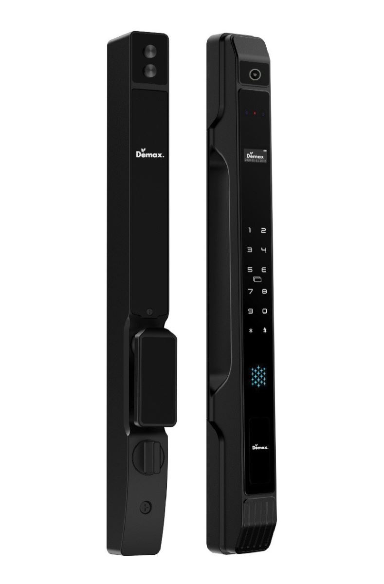 Khoá vân tay Demax EL901 BL Face ID, App Wifi,Camera chuông cửa Của Đức chống nước