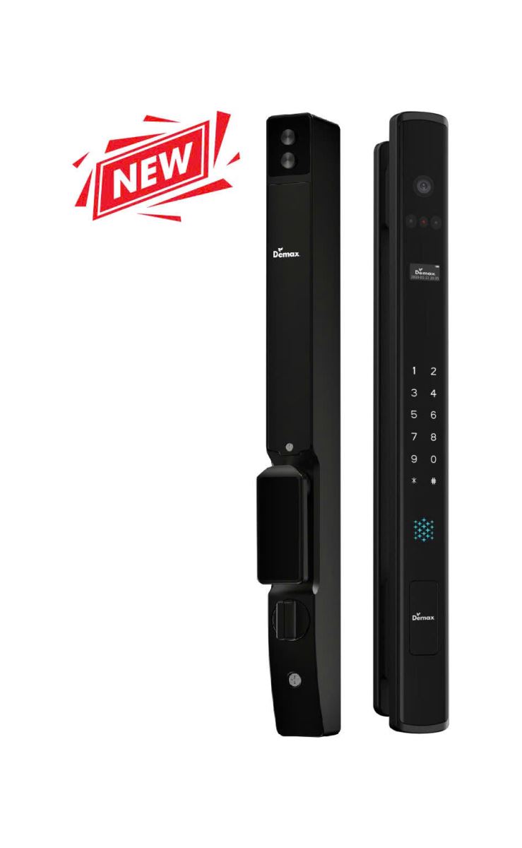 Khoá cửa nhôm vân tay Demax EL909 BL Face ID Remote, App Wifi camera chuông cửa Của Đức