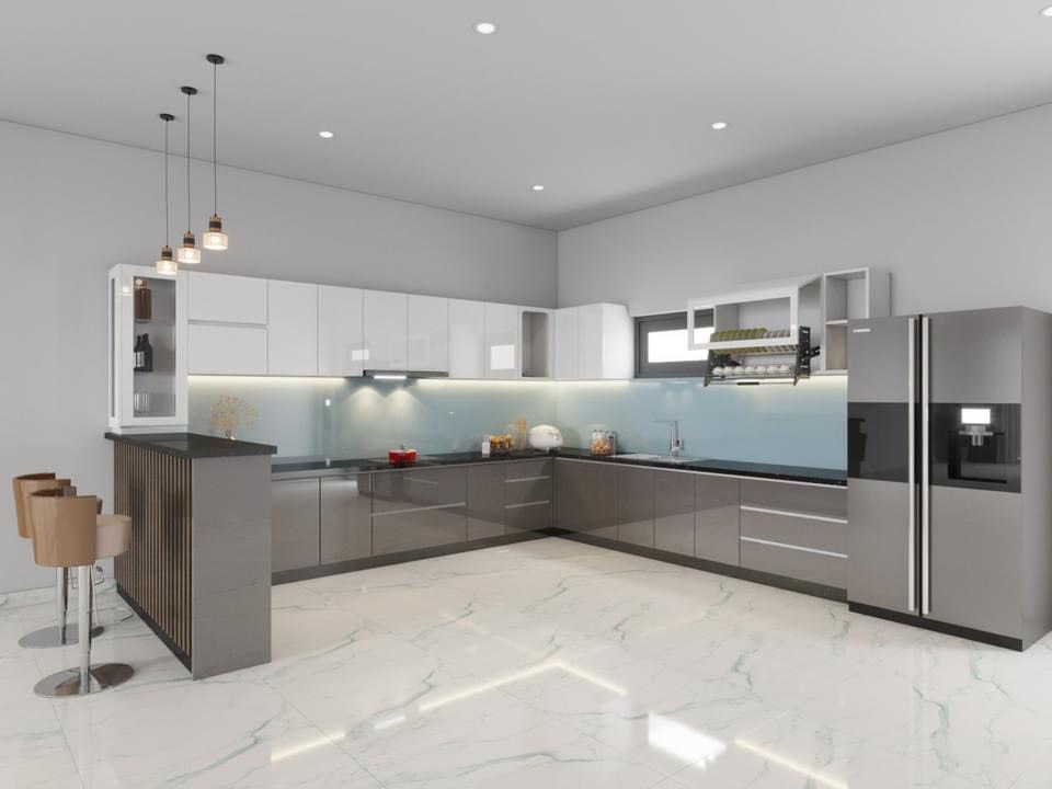 Tủ bếp Acrylic mẫu mới 15