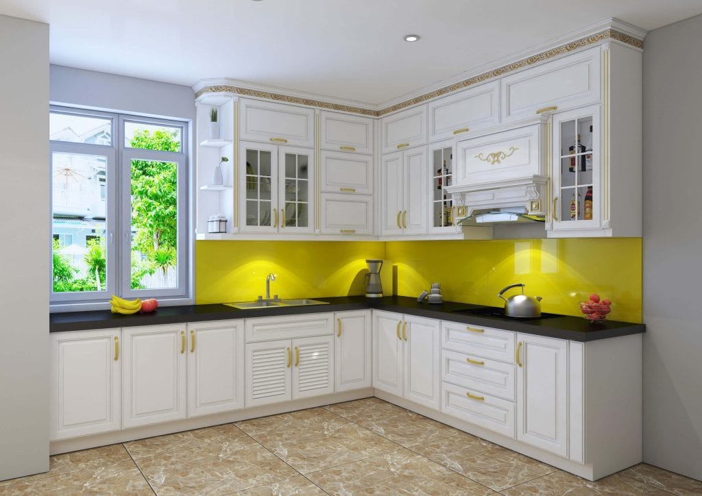 Tủ bếp bán cổ điển mẫu mới 22