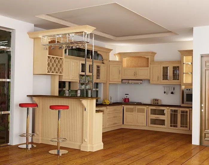 Tủ bếp gỗ sồi Nga mẫu mới 15
