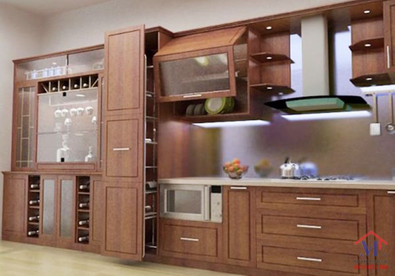 Tủ bếp gỗ óc chó mẫu mới 10