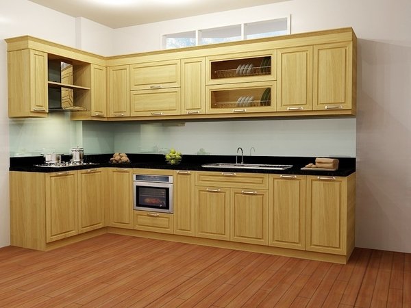 Tủ bếp gỗ sồi Nga tân cổ điển 23