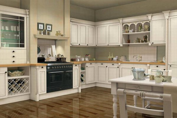 Tủ bếp bán cổ điển mẫu mới 17
