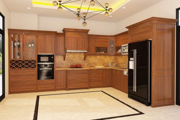 Tủ bếp bán cổ điển mẫu mới 18