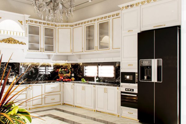 Tủ bếp bán cổ điển mẫu mới 20
