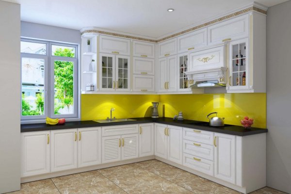 Tủ bếp bán cổ điển mẫu mới 22