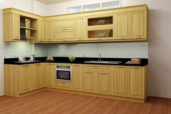 Tủ bếp gỗ sồi Nga tân cổ điển 23