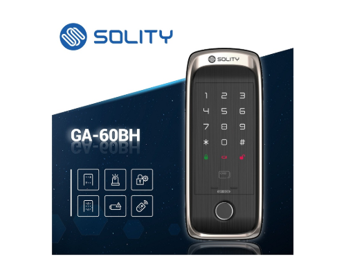 Khóa cửa lùa vân tay cửa gỗ và cửa nhôm Solity GA-60BH Của Hàn Quốc