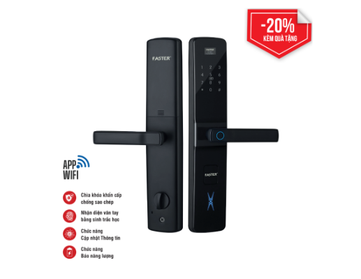 Khóa cửa vân tay Faster FS800 APP-BL App wifi