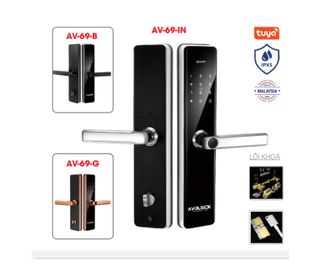 Khoá vân tay Avolock AV-69 App wifi 3 màu sắc