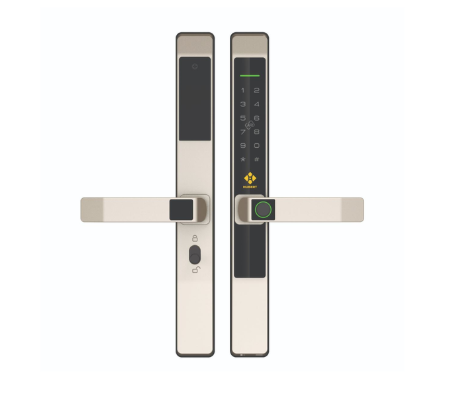 Khóa điện tử cửa nhôm Hubert HB CN39 Sand Gold App wifi chống nước