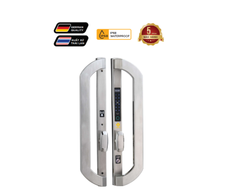 Khoá vân tay cửa nhôm HB CNI8 EU Silver