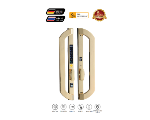 Khoá cửa nhôm thông minh HB CNI8 EU GOLD 24K