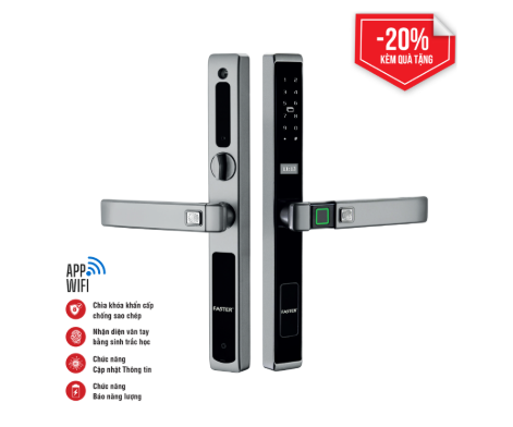 Khóa thông minh cho cửa nhôm Faster FS6900 Grey
