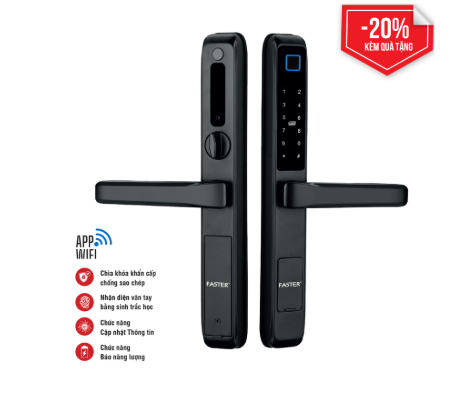 Khóa cửa nhôm vân tay Faster FS6800 BL
