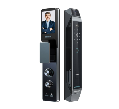 Khoá cửa Demax EL968 CNC GREY Face ID - App wifi ,Video call chuông hình 