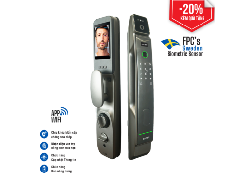 Khóa cửa vân tay Faster FS008FD3D-SV Face ID
