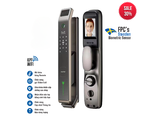 Khóa cửa vân tay Faster FS868 Luxury Face ID