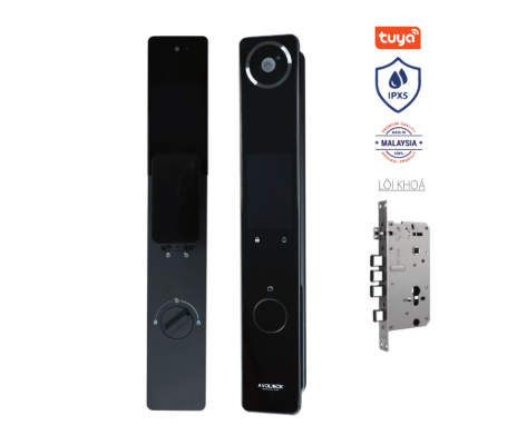 Khoá vân tay Avolock AL-83FRVT-B nhận diện khuôn mặt Face ID, App wifi