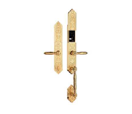 Khóa cửa đại sảnh tân cổ điển Demax EL886 Gold mạ vàng 24k - App Wifi Của Đức