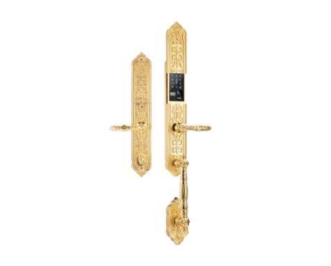 Khóa cửa đại sảnh Demax EL888 BRASS 24K APP WIFI - Đồng Đúc Nguyên Chất Của Đức