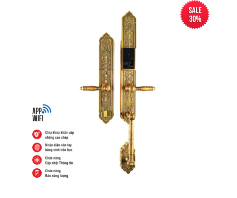Khóa vân tay tân cổ Faster FS 009 AC Đồng Đỏ