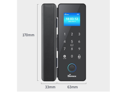 Khóa vân tay cửa kính Mở Lùa Demax SL800 G-SD App Wifi - 2 Remote của Đức,
