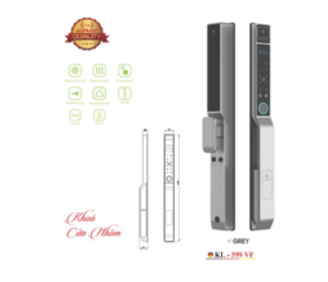 Khoá thông minh cửa nhôm KL-599 VF Champagne Gold App