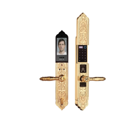 Khóa cửa đại sảnh Demax EL9862 Gold Vàng 24K FACE ID APP WIFI của Đức