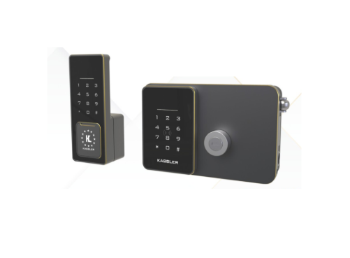Khóa cửa cổng vân tay Kassler KL-579 CNC Gold Grey Remote, App wifi