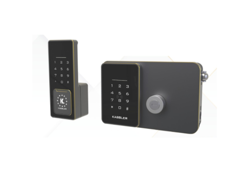 Khóa cửa cổng vân tay Kassler KL-579 CNC Gold Grey Remote