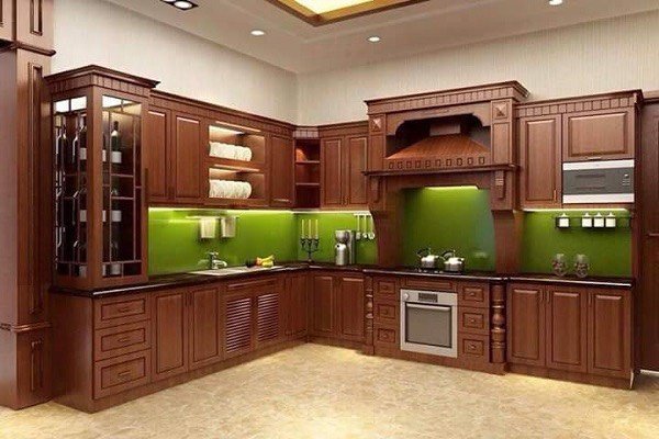 Tủ bếp bán cổ điển mẫu mới 28