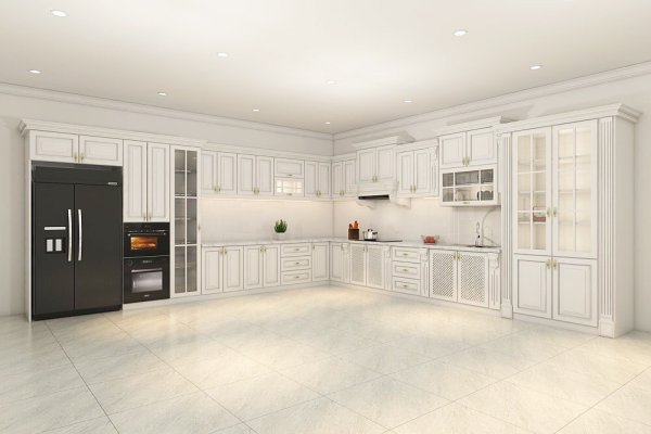 Tủ bếp gỗ sồi Nga mẫu mới 21