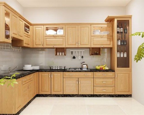 Tủ bếp gỗ sồi Nga mẫu mới 26