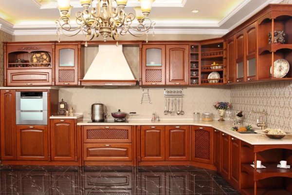 Tủ bếp bán cổ điển mẫu mới 48