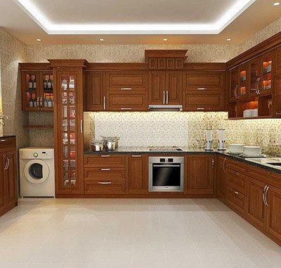 Tủ bếp bán cổ điển mẫu mới 52