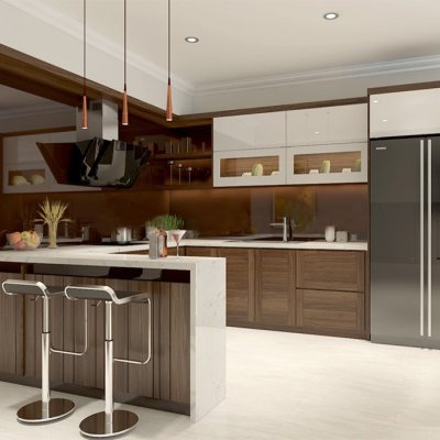 Tủ bếp gỗ óc chó mẫu mới 21