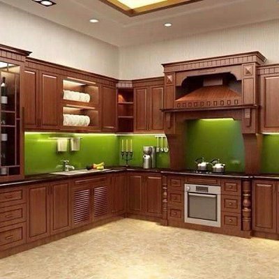 Tủ bếp bán cổ điển mẫu mới 53