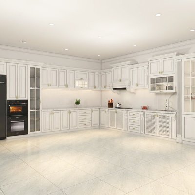 Tủ bếp gỗ sồi Nga mẫu mới 36
