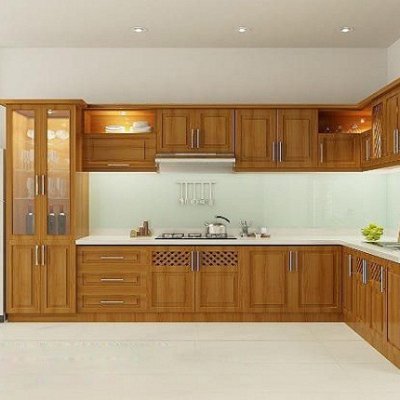 Tủ bếp gỗ sồi Nga mẫu mới 37