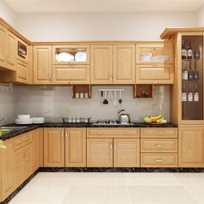 Tủ bếp gỗ sồi Nga mẫu mới 41