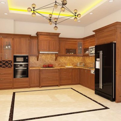 Tủ bếp bán cổ điển mẫu mới 68