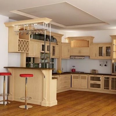 Tủ bếp gỗ sồi Nga mẫu mới 45